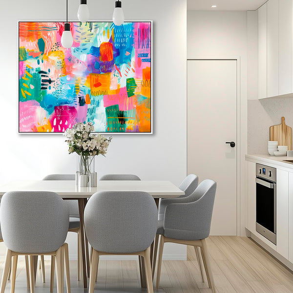 Multi-Coloured Unique Abstract Framed Wall Art Colourful Moods