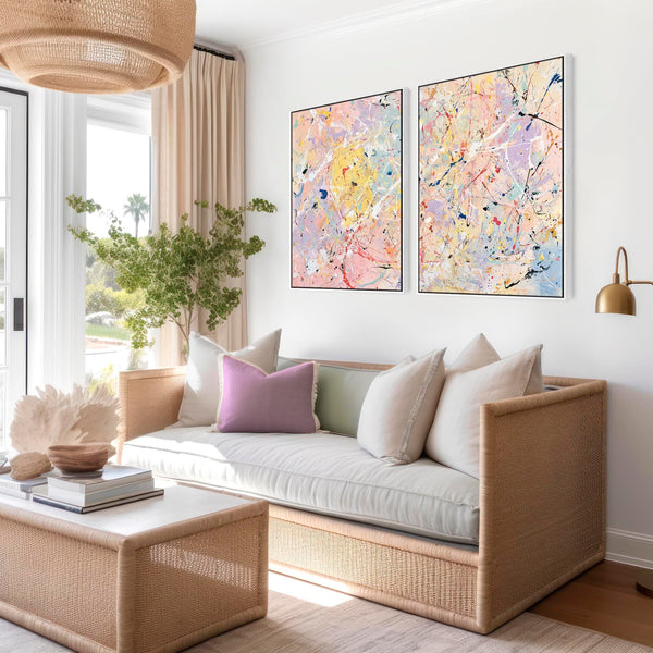 Freshen up your Living Room Colourful Pair Canvas Prints Framed