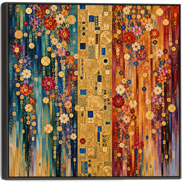 Colourful Unique Gustav Klimt inspired Framed Canvas Wall Art
