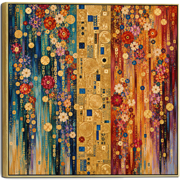 Colourful Vibrant Gustav Klimt inspired Framed Canvas Wall Art