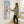 Tall Pastel Blue Cream Framed Wall Art Canvas Narrow Dusky Path