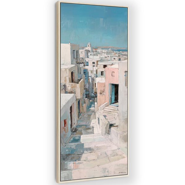 Tall Hallway Framed Wall Art Canvas Print Narrow Mykynos Path