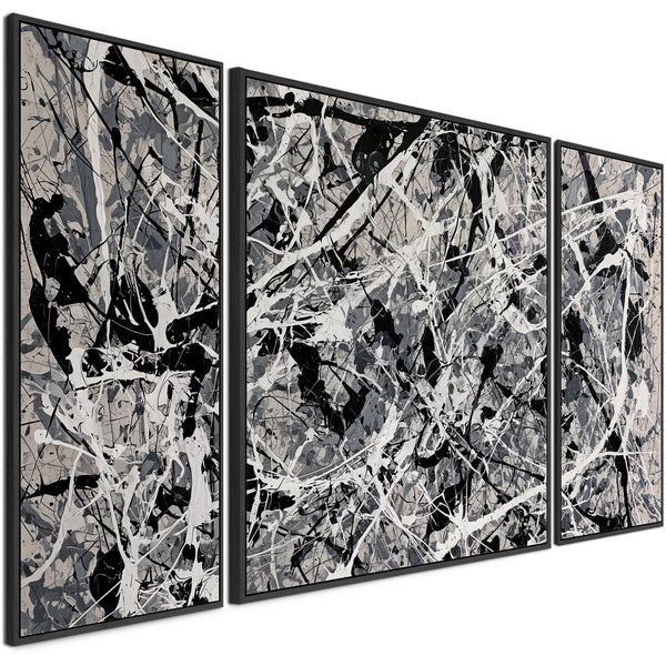 Large Neutral Set 3 Canvas Wall Art over Sofa for Lounge - Evo