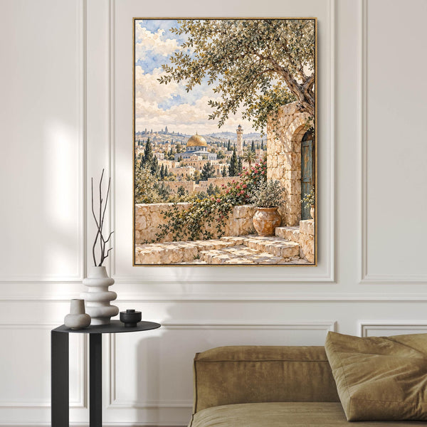 Palestine Jerusalem Framed Canvas Art Islamic Qibli Aqsa Mosque