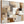Soft Brown Cream Framed Canvas Picture - Warm Harmony Contrast