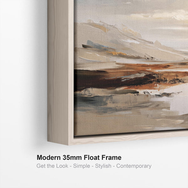 Extra Large Living Room Framed Artwork on Canvas - Ochre Shores