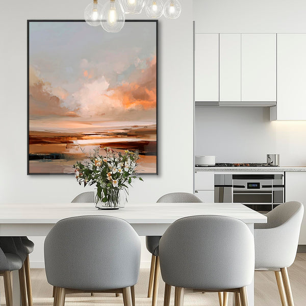 Abstract Landscape - Umber Rust Sunrise Framed Wall Art Print
