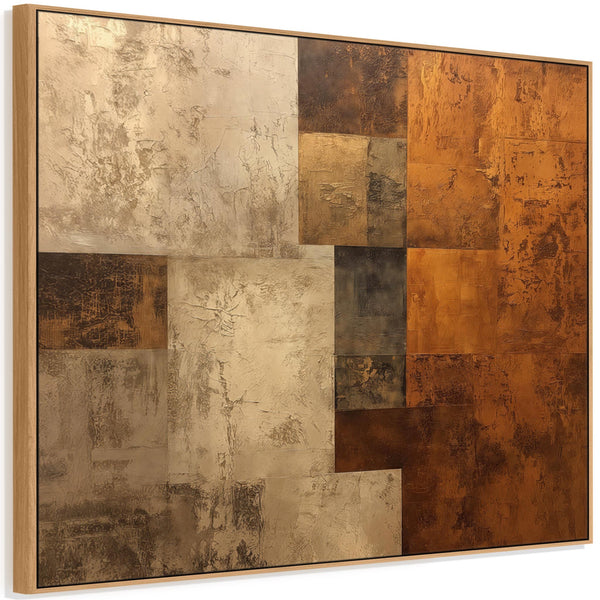 Rust Orange Beige Abstract Wall Art - Autumn Shades