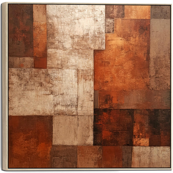 Rusty Orange Abstract Framed Canvas - Autumn Veil