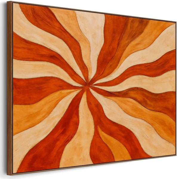 Orange Rust Abstract Framed Wall Art - Cozy Sunburst