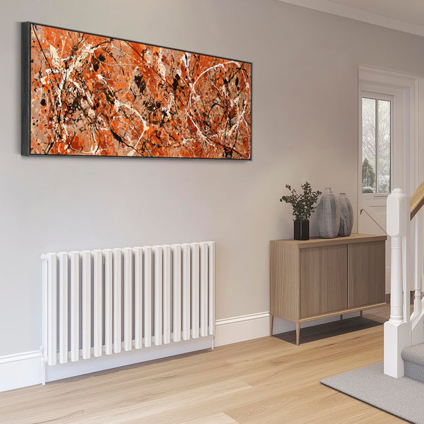 Wide Abstract Panoramic Wall Art Framed Jackson Pollock Style