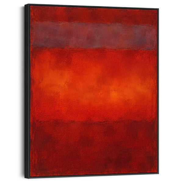 Large Mark Rothko inspired Framed Canvas - Deep Red - Smoulder
