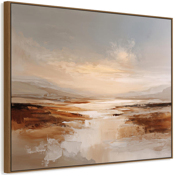 Extra Large Living Room Framed Wall Art - Dusk Umber Reflections