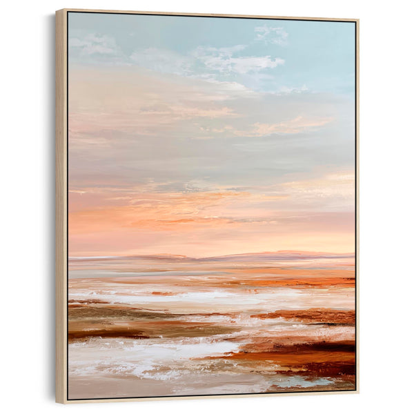 Orange Grey - Rust Horizons 2 - Framed Abstract Landscape Artwork
