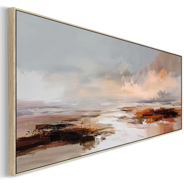 Long Framed Wide Wall Art - Panoramic Blush Horizon