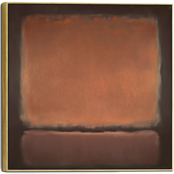 Orange Red Rust Framed Canvas Artwork Rothko Style - Abstract Warmth