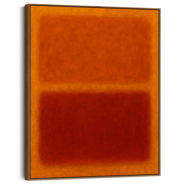 Rust Orange Abstract Framed Canvas Rothko Style - Cosy Autumn