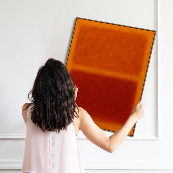 Rust Orange Abstract Framed Canvas Rothko Style - Cosy Autumn