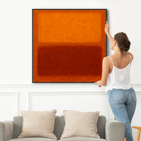 Orange Abstract Framed Artwork Canvas Rothko Style - Rust Symphony