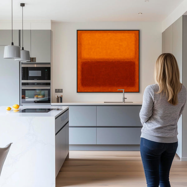 Orange Abstract Framed Artwork Canvas Rothko Style - Rust Symphony