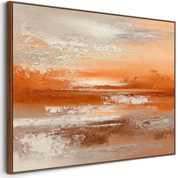 Rust Abstract Framed Artwork - Sienna Horizon