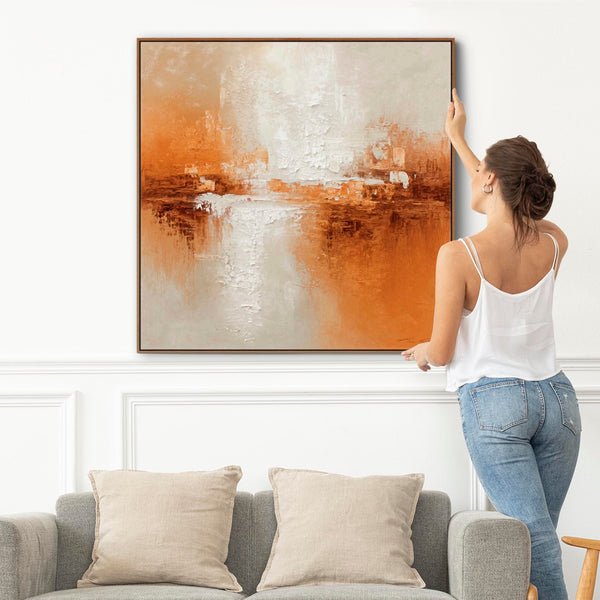 Orange Rust Landscape Framed Artwork - Umber Shores