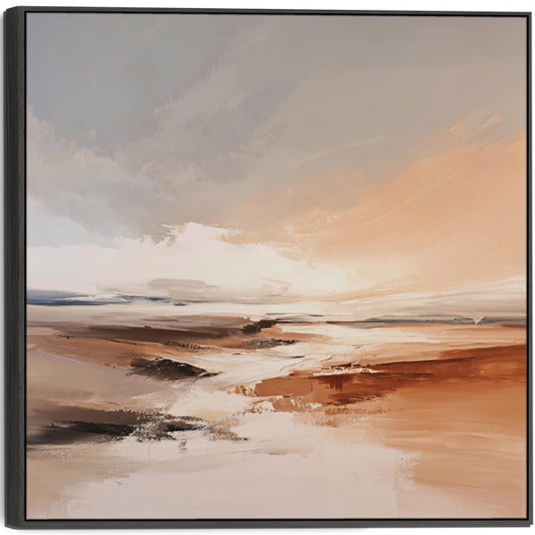 Terracotta Flow - Framed Rust Abstract Wall Art