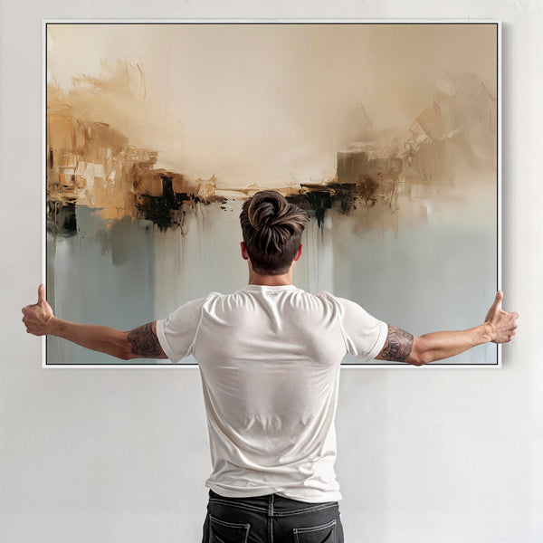 Extra Large Abstract Landscape - Stillness - Framed Canvas Art