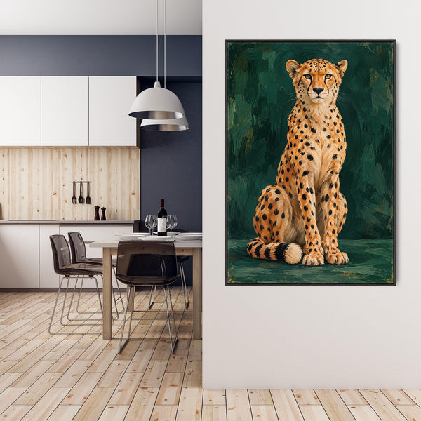 Cheetah Big Cat - Framed Canvas Artwork - Freya - Trusting