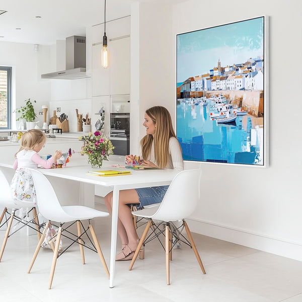 Cornish Harbour Framed Art on Canvas - Retreat 1