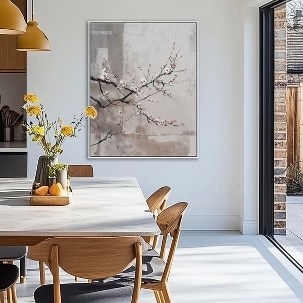 Neutral Wabi Sabi Framed Artwork - Floral - Whispers of Spring II