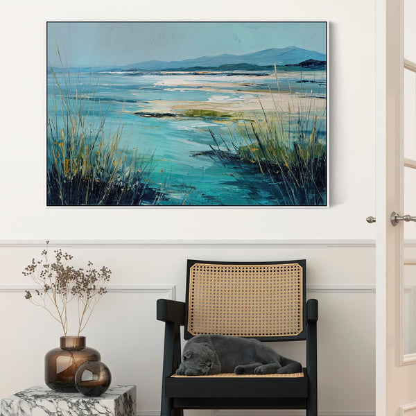 Irish Coastal Beach Landscape Framed Canvas Art Print - Solace