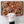 Orange Rust Cream Framed Canvas Jackson Pollock Style Abstract