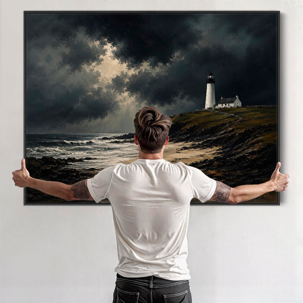 Framed Scottish Wall Art - Lighthouse - Atlantic Point