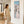Tall Pastel Blue Cream Framed Wall Art Canvas Narrow Dusky Path