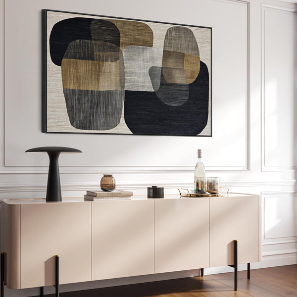 Beige Brown Japandi Artwork Framed Wabi Sabi - Balance
