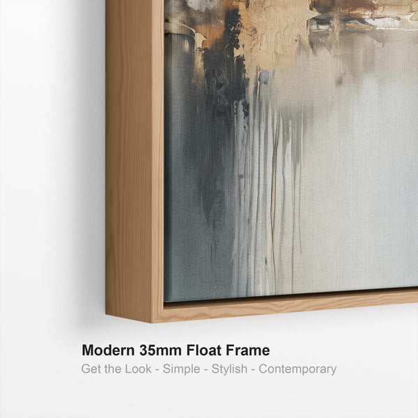 Extra Large Pair Framed Abstract Teal Mist - Set of 2 Canvas