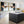 Extra Large Framed Abstract Pair Canvas - Black Gold Panorama
