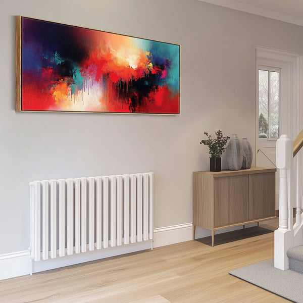 Wide Multi-Coloured Horizontal Framed Wall Art Print Colourful Abstraction