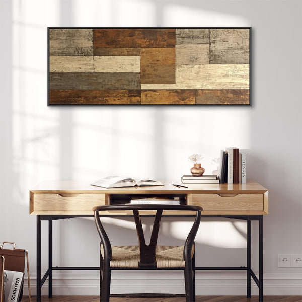 Wide Brown Beige Panoramic Artwork Print Canvas Horizontal Earth