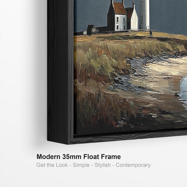 Framed Scottish Wall Art - Lighthouse - Lone Coastal Beacon