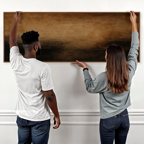 Brown Beige Black Framed Artwork Canvas Mocha Drift