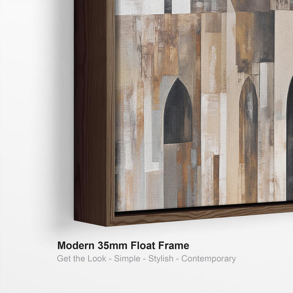 Wide Modern Framed Islamic Wall Art Canvas - Mosque Skyline