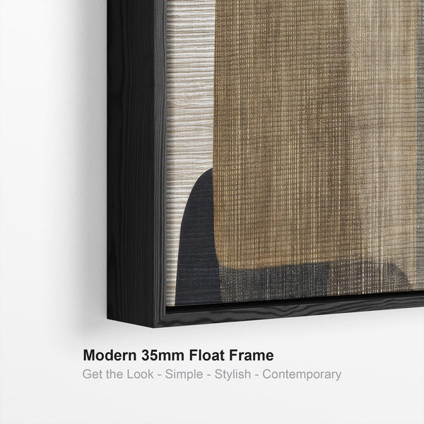 Wide Horizontal Beige Black Japandi Wall Art Wabi Sabi Stones