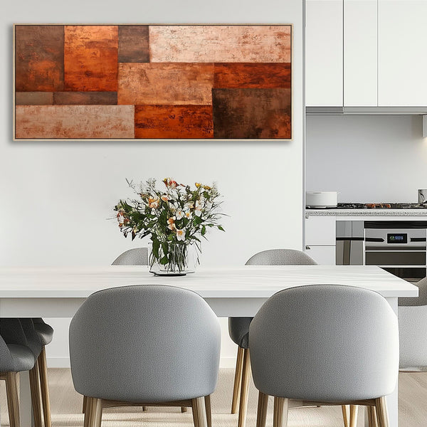 Rusty Umber Orange Horizontal Wall Art - Wide Shades of Autumn