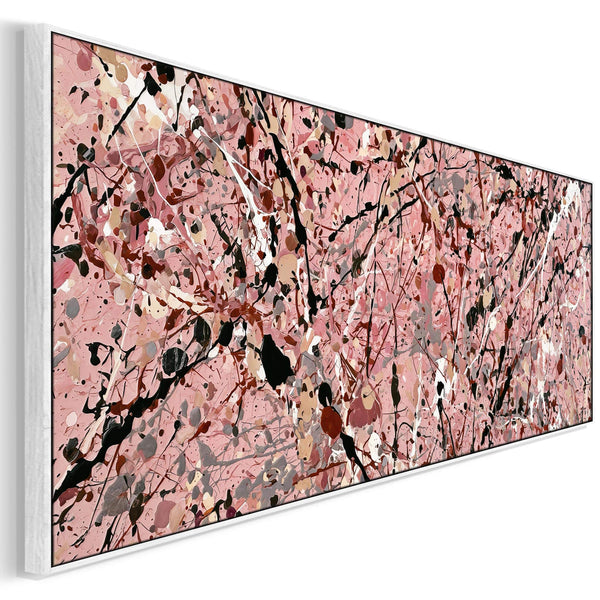 Pink Bedroom Wall Art Canvas - Framed Dusty Rose Print over Bed