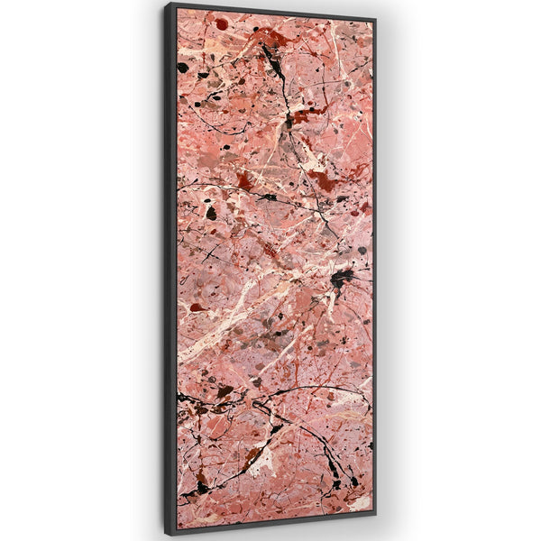 Tall Pink Hallway Wall Art - Framed Blush Abstract for Hall