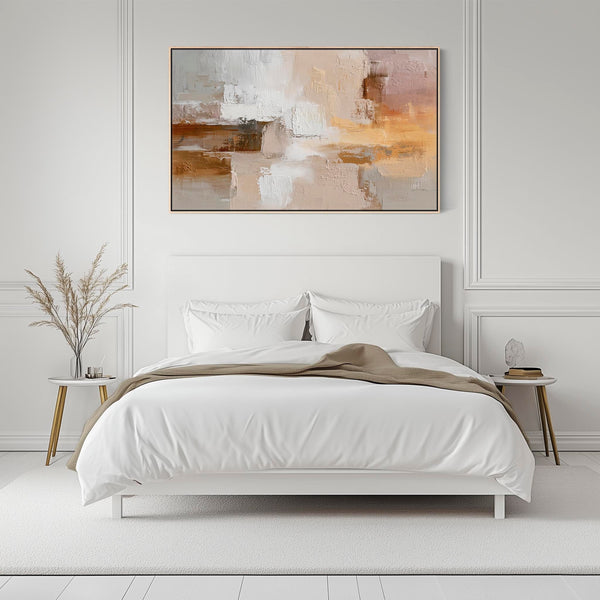 Blush Pink Neutral Canvas Pictures Framed Faded Wish