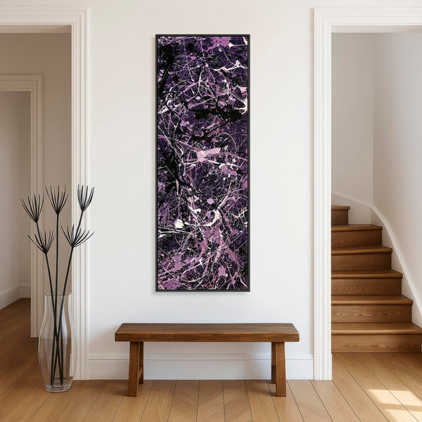 Tall Vertical Framed Purple Wall Art Aubergine Purple Upright