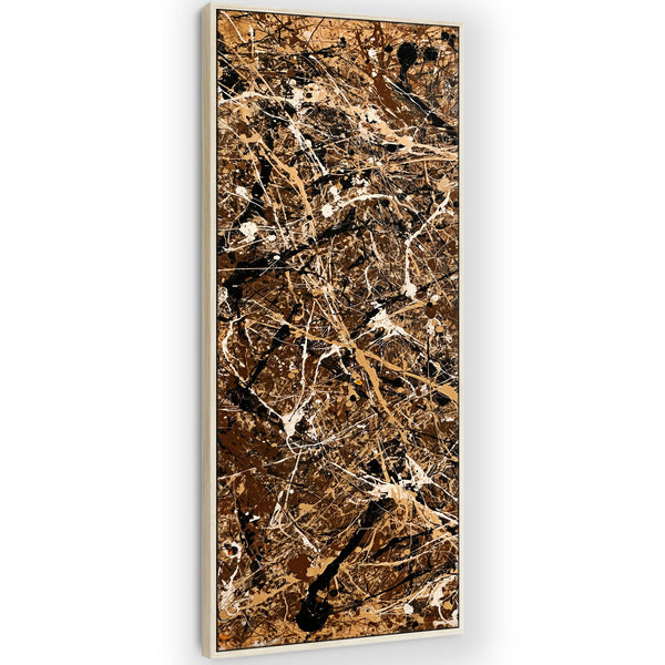 Tall Hallway Framed Vertical Canvas for Hall - Umber Espresso